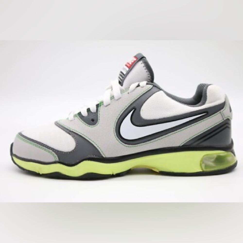 Nike Air Complete TR Training Shoe White Gray Sneaker Shoes Lime Accents Active